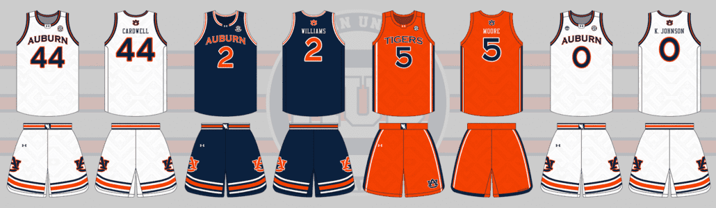 2023 2024 Auburn Tigers men's basketball uniforms under armour ncaa tournament bruce pearl johni broome kd johnson dylan cardwell jersey