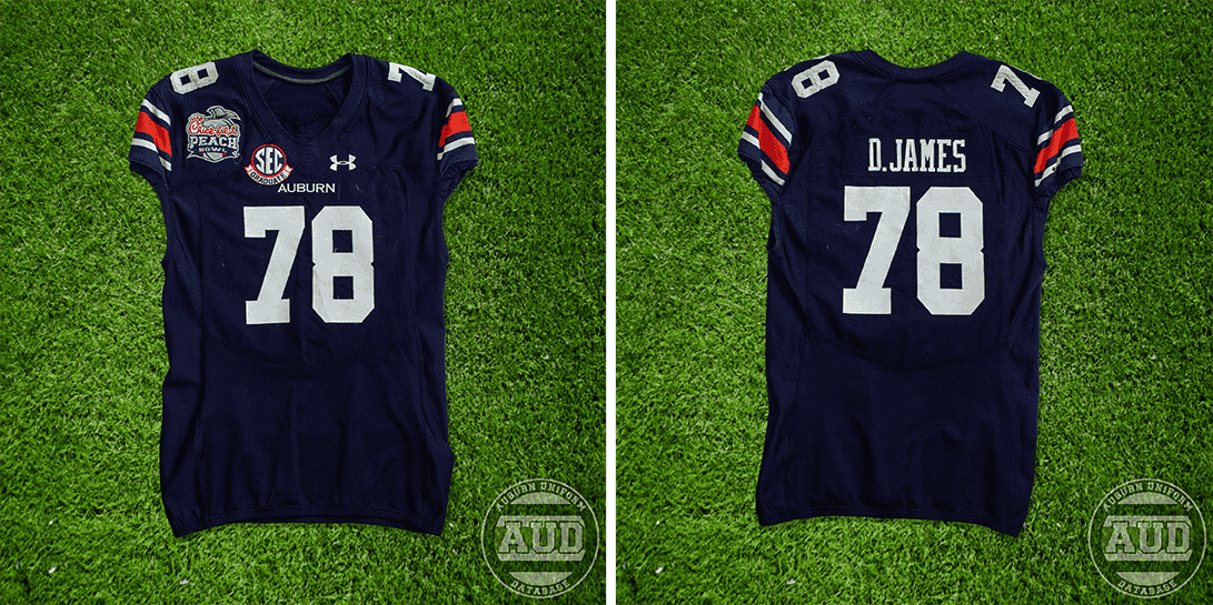 2018 Auburn Football Chick-fil-a Bowl #78 jersey worn by Darius James